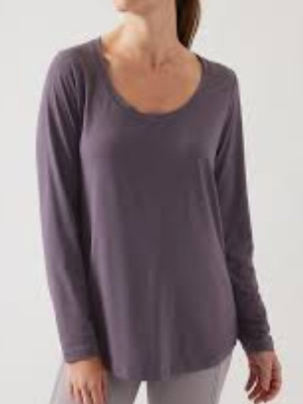 NEW Athleta Stratus II Long Sleeve Pullover Top Size 1X Dusk Violet